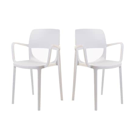 Rainbow Outdoor Bella Set of 2 Stackable Armchair-White RBO-BELLA-WHT-AC-SET2